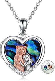 YFN Animal Necklace Sterling Silver Cat/Bear/Bunny/Fox/Elephant/Panda Pendant Jewellery Gifts for Mother Daughter Couple Women Girls