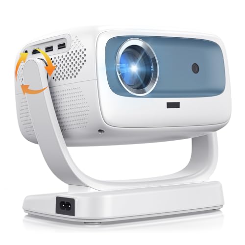 Image of DANCIEYA 4K Projector, Auto Focus with Built-in Stand, 5000 Lumens, WiFi Bluetooth, 40-150 inch Display, Android System