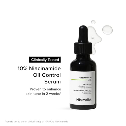 Image of Minimalist 10% Niacinamide Serum with Zinc - Reduces Acne Marks, Controls Oil & Minimizes Pores | Vitamin B3 for Blemish-Free, Clear Skin | For Oily & Acne-Prone Skin | 20 ml