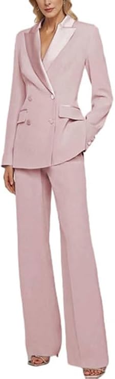 Double Breasted Women Suit for Work Professional 2 PC Business Suit Prom Party Tuxedos