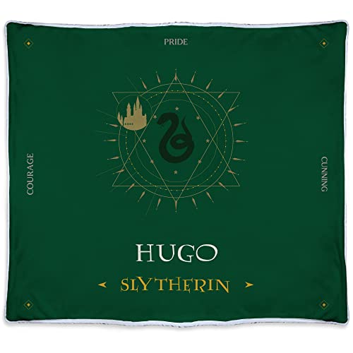Manta Slytherin Personalizada con Nombre/Texto. Varios Tamaños.