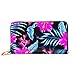 Produktbild XCNGG Mode Handtasche Reißverschluss Brieftasche Tropical Flowers Editable Seamless Vector Pattern Telefon Kupplung Geldbörse Abendkupplung Blocking Leder Brieftasche Multi Car