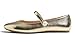 FEVERSOLE Women's Mary Jane Fashion Round Toe Easy Buckle Slip On Flats Light Gold Size 8.5 M US