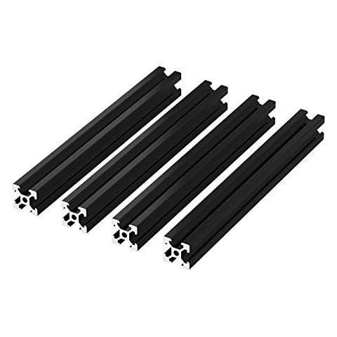 FEYRINX 4PCS 2020 T Type Aluminum Profile 800mm European Standard Linear Rail Anodized Black Extrusion Frame for 3D Printer Cover