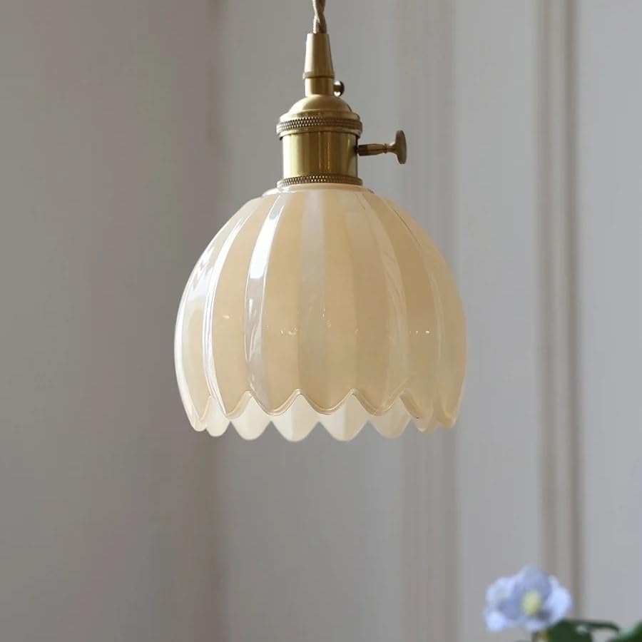 Suspension LED fleur verre bleu luminaire design pour une ambiance café de salle à manger