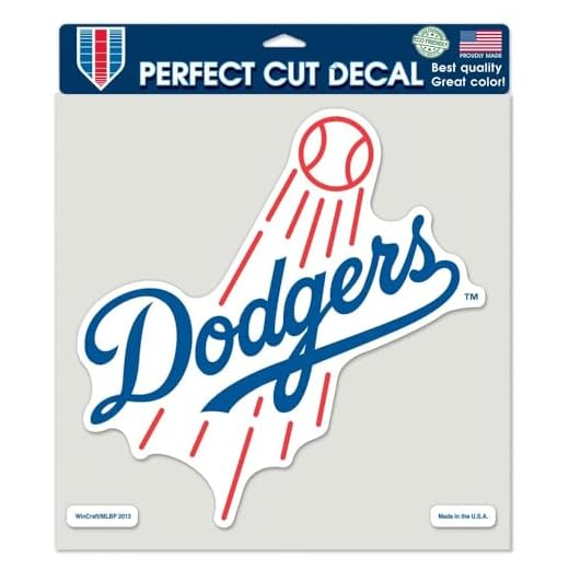 WinCraft MLB Los Angeles Dodgers 16746013 Perfect Cut Color Decal, 8" x 8", Black