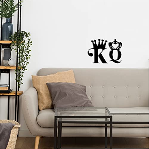 Image of eCraftIndia King Queen Love Wooden Wall Decor for Living Room Bedroom| Home Wall Decor Items| Wall Art for Home Decor Valentine Gift for Girlfriend Boyfriend Husband Wife Her Him| Valentine Decoration