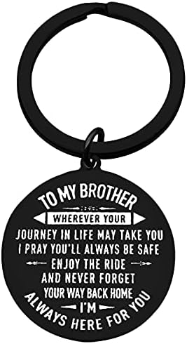 Ximalun Brother Keyring Gifts Christmas Birthday Gifts Inspirational Gifts for Brother Graduation Gifts Fathers Day Thanksgiving Day Gift Brother Gifts from Sister or Brother