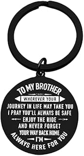 Ximalun Brother Keyring Gifts Christmas Birthday Gifts Inspirational Gifts for Brother Graduation Gifts Fathers Day Thanksgiving Day Gift Brother Gifts from Sister or Brother