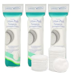 3 Packs 300 Sheets Cotton Rounds ，for FaceFacial Lip and Eye Makeup Remover Pads, Effective Cosmetic Cotton Round, Lint