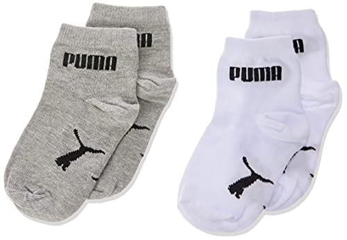 Meias Meia Cano Baixo, Puma, Bebê Unissex, Cinza/Branco, 21-24
