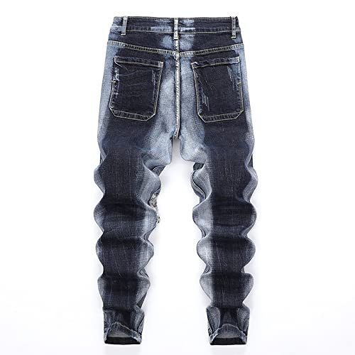 Retrobroek voor heren Modetrend Comfortabel Eenvoudig Dagelijks Persoonlijkheid Veelzijdig Ademend Lichtgewicht Splicing-jeans - Afbeelding 3