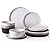 AmorArc Dinnerware Sets of 4, 12 Piece Plates and Bowls Set, Chip and Crack Resistant, Dishwasher & Microwave Safe Ceramic Dishes Set