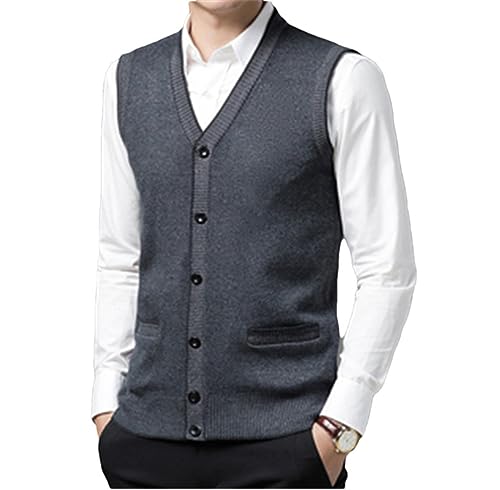 Chaleco de punto de lana para hombre ideal para la oficina en invierno