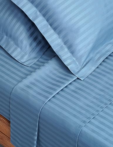 Image of Symbol Premium 100% Pure Cotton Soft Bedsheet for Double Bed - King Size (108x108 inches) with 2 Pillow Covers (27x17 inches) | 300 Threadcount