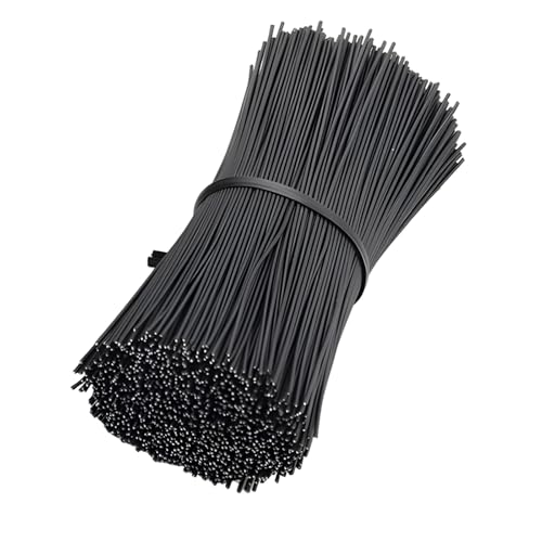 1000 fascette stringicavo riutilizzabili, 15 cm, in filo di ferro rivestito di plastica, colore nero, per fasciare e fai da te