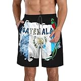 Bañador de Secado rápido para Hombre, diseño de Mapa de la Bandera y pájaro Quetzal de Guatemala, Pantalones Cortos de Playa de Verano