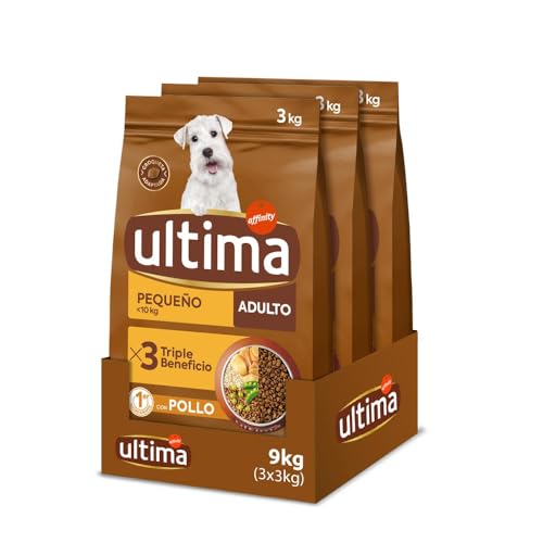 Ultima Pequeño Adult Pollo, Comida seca para perros, Pack de 3 x 3kg, Total 9kg