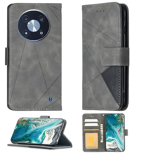 Aroepurt Case Compatible for Zte 7160n 5g UG Phone U23 Phone Case Cover [with Tempered Glass Screen Protector] Flip Stand Cover PU Leather Wallet Case Grey