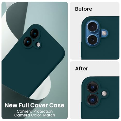 Image of FireNova Designed for iPhone 16 Case, Silicone Upgraded [Camera Protection] Phone Case, Soft Anti-Scratch Microfiber Lining Inside, 6.1 inch, Teal
