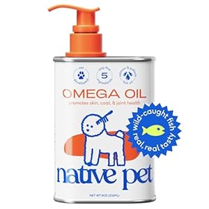 Native Pet Omega 3 Fish Oil for Dogs – Made with Wild Alaskan Salmon Oil for Dogs with Omega 3 EPA DHA – Supports Itchy Skin + Mobility – Liquid Pump is Easy to Serve – a Fish Oil Dogs Love! (8 oz)