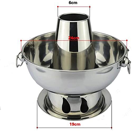 INUUXLG Beijing Copper Hot Pot,Chinese Style Hot Pot,Pure Copper Hot Pot,Chinese Tranditional Hotpot,Hot Pot Mongolian Hot Pot, Pure Copper Hot Pot Stainless(Gold) (SIL