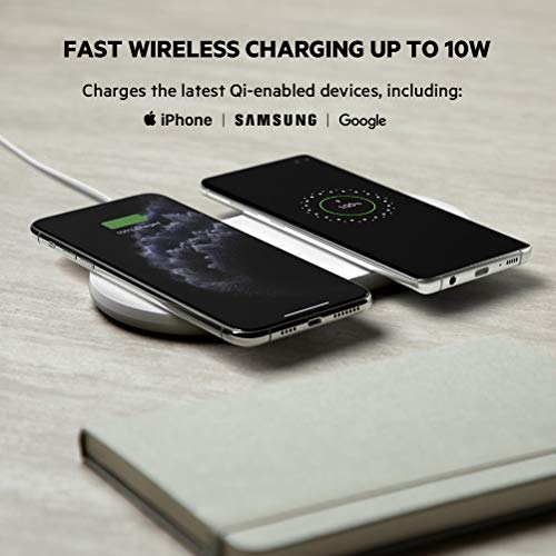 Image of Belkin 10W Dual Wireless Charging Pad, Qi Charger for iPhone | iPhone, Samsung, AirPods compatible, charge two devices, hands-free music and video streaming