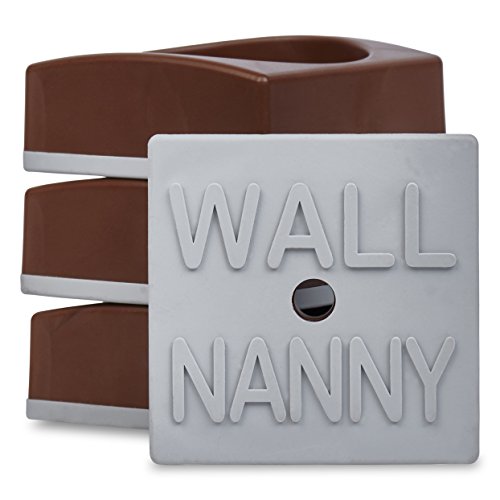 Image of Wall Nanny Mini (4 Pack - Made in USA) Smallest Low-Profile Wall Protector for Baby Gates - Perfect in Doorways - Best Saver Cups Guard Trim & Paint for Child Dog Pet & Safety Pressure Gate (Brown)