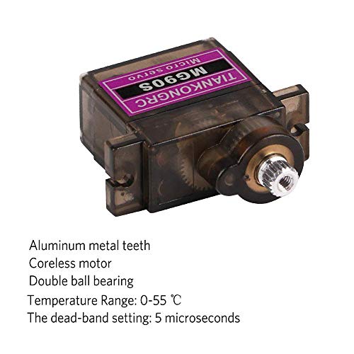 Image of REES52 6Pcs MG90S Micro Servo 9G Servo Motor Metal Geared Micro Servo Motor 9G Smart Robot Car Helicopter Plane Boat