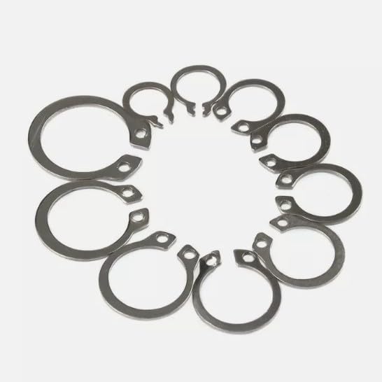 225PCS External Snap Rings Assortment Kit – 304 Stainless Steel Retaining Circlips Set – C-Clips for Shaft and Machinery Fastening – M3 to M25 Sizes with Storage Case