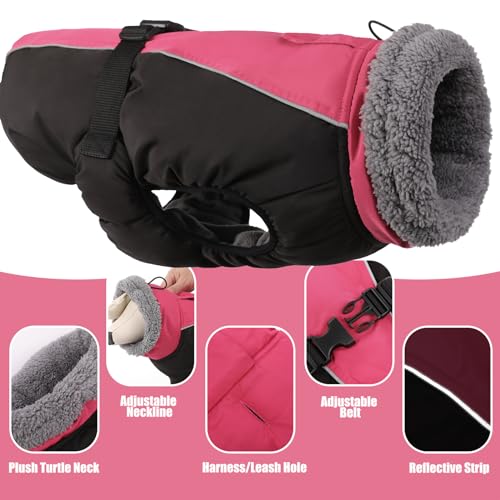 DENTRUN Warm Dog Winter Coat Dog Cold Weather Jacket Windproof Dog Fleece Vest Reflective Dog Outwear Waterproof Dog Snowsuit Cozy Doggie Turtleneck Apparel Winter Clothes for Large Dog Coat, L DENTRUN Warm Dog Winter Coat Dog Cold Weather Jacket Windproof Dog Fleece Vest Reflective Dog Outwear Waterproof Dog Snowsuit Cozy Doggie Turtleneck Apparel Winter Clothes for Large Dog Coat, L