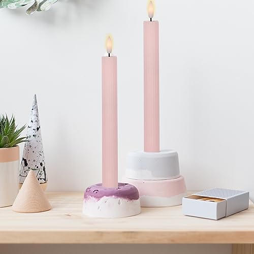 Velas cónicas LED de cera real con mando a distancia para bodas 6