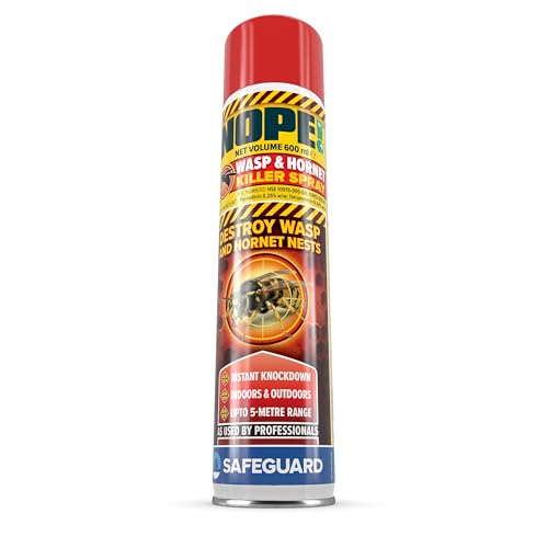 NOPE! Wasp Nest Killer Spray (600ml) | 5m Power Spray Wasp and Hornet Killer for Indoor & Outdoor Use | Instant Knockdown | Non-Foaming Easy Clean-Up