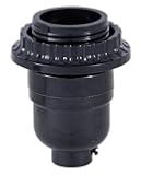 B&P Lamp® Long Keyless Black Plastic Phenolic Socket with Medium Base, Threaded Shell with Ring