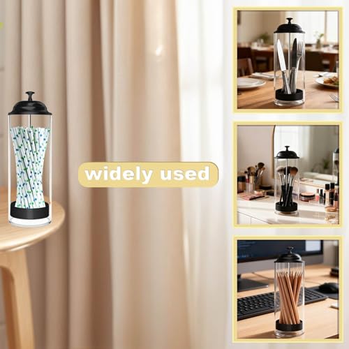 PracFlairy Straw Holder,Straw dispenser with Stainless Steel Lid,Holds straws up to 8.5 inches,for home kitchen,countertop,restaurant Drinking straw container - Thumbnail 6