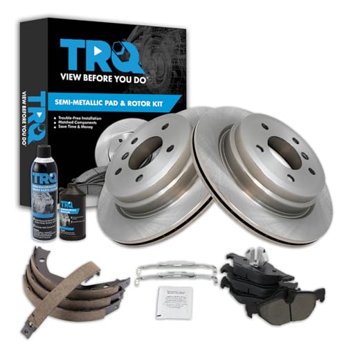 Image of TRQ Rear Brake Pad & Rotor Kit Semi-Metallic Compatible with 2007-2013 BMW 328i 2009-2013 328i xDrive 2007-2008 328xi 2013-2015 X1