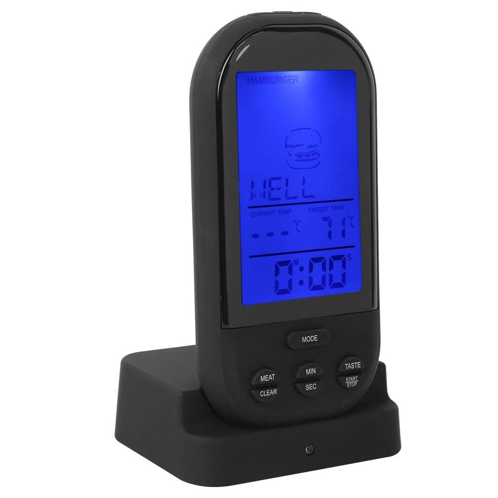 Termometro per Carne, Lettura istantanea, termometro LCD Digitale, termometro da Cucina per bistecche Wireless, con Doppie sonde in Acciaio Inossidabile per Cucinare, Grigliare Barbecue, Forno