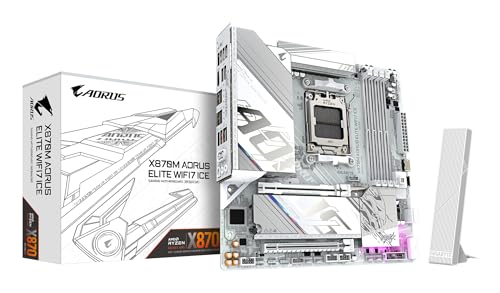 GIGABYTE X870M AORUS Elite WIFI7 Ice carte mère ryzen 9000 pcie 5.0 ddr5 am5 pour configuration pc