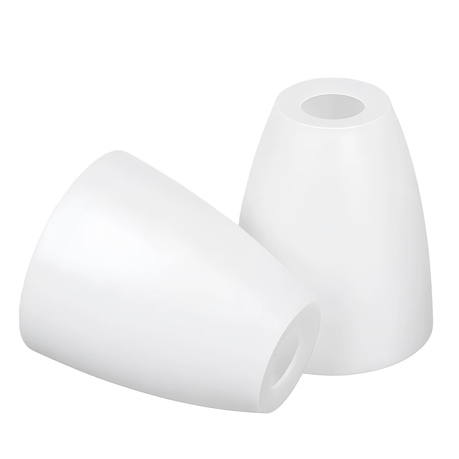 2Pcs White Frosted Plastic Horseshoe Lampshades 30mm Upper Hole Replacement Oval Chandelier Shade Pendant Light Cover for Floor Lamp Ceiling Lights