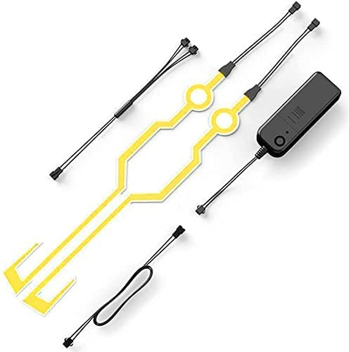 Image of Motorcycle helmet light strip,Helmet EL Light Bar,Helmet Cycling LED Sticker Light Night Riding Signal Helmet Light for Motorcycle Bike Helmet (yellow)