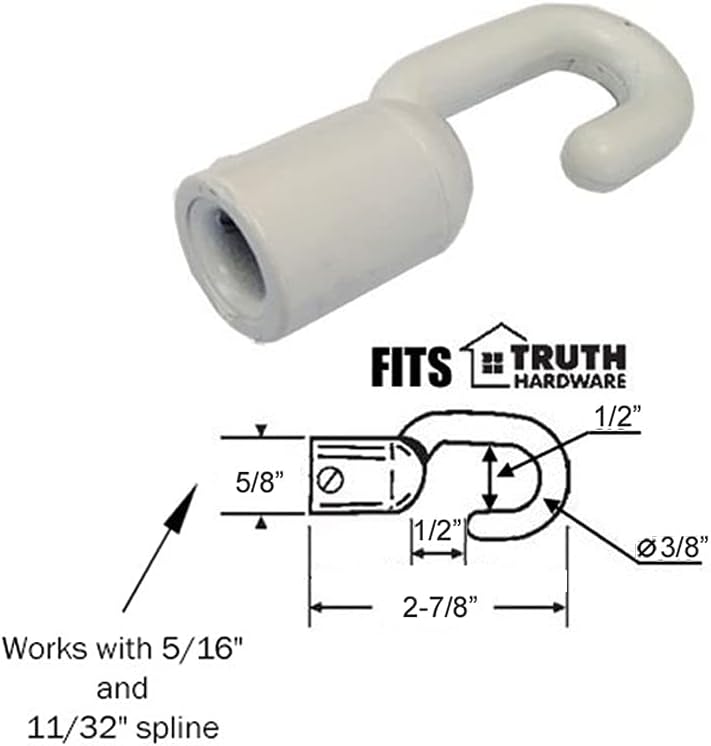 Replacement Hook Drive for Skylight and Awning Window Operators, White