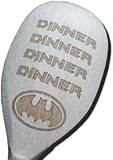 FastCraft BATMAN INSPIRED WOODEN BAKING SPOON NOVELTY PRESENT WOOD BIRTHDAY GIFT