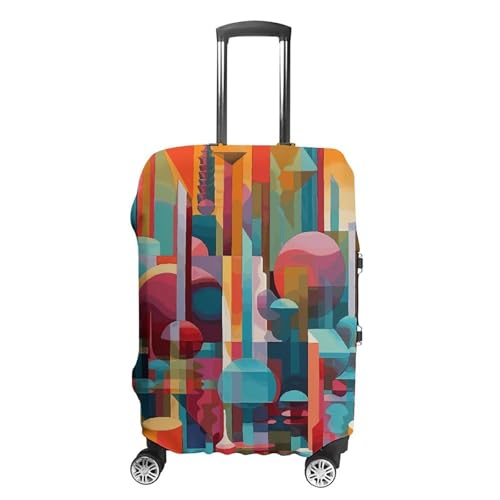 A Colorful Painting Luggage Cover, Washable Elastic Suitcase Cover Protector Fit 18-32 Inch Luggage
