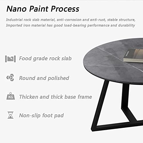 Table basse ronde de salon compacte pour aménager un petit appartement moderne