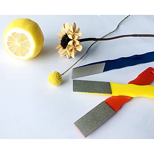 Dmd Diamond Color Coded Mini Diamond Hone Kit 3Grits 220400600 Flat Hand File Knife Sharpener Redyellowblue S4 Yellow Blue Red Sp 008 #TOP5