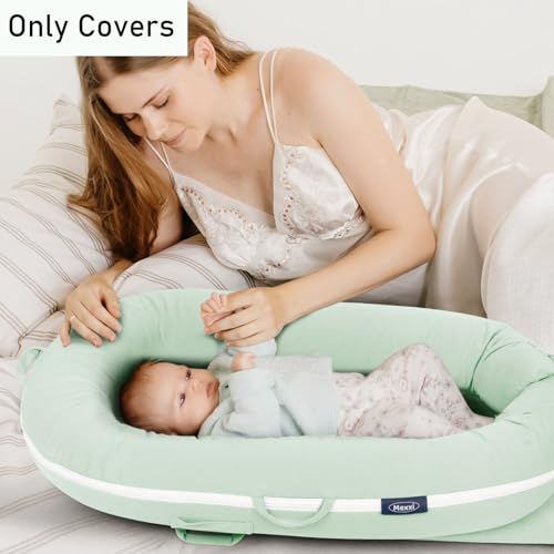 Organic Replacement Cover with Waterproof Pad | Premium Quality Spare Cover Certified Organic Cotton | Protects Against leaks | [Fits Dockatot Deluxe + Docks] (Cover Only) (Pistacho Green) - Thumbnail 7