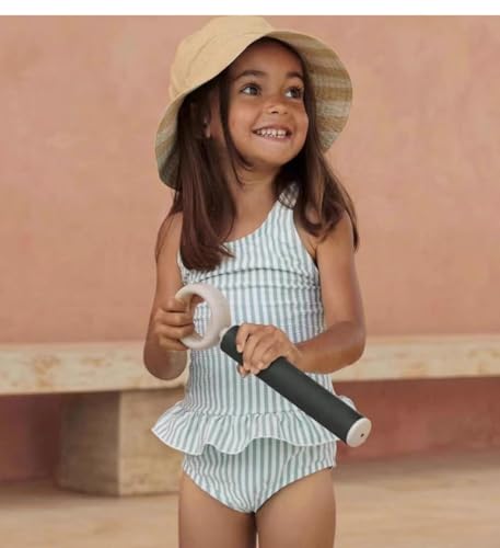 Image of Toddler Girls One Piece Swimsuits Crossback Backless Bathing Suit Whale Dolphin Shark Swimwear with Ruffle Butt UPF50+