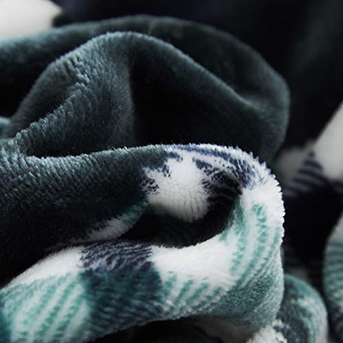 Tache Forest Green Farmhouse Super Soft Micro Fleece Plaid Patchwork Plush Lightweight Dual-Sided Decorative Couch, Sofa, Travel, Lap, Bed Throw Blanket, 50X60 #TOP3