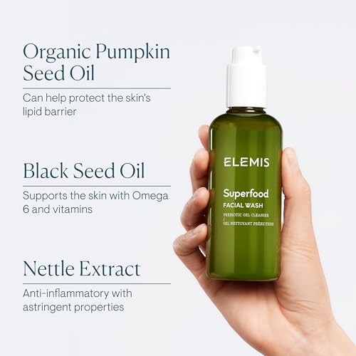 ELEMIS Superfood Face Wash 200ml, Lightweight Daily Nutrient-Rich Deep Gel to Foam Cleanser Balances & Hydrates Sensitive Skin, Refreshing, Antioxidant-Rich Skincare Treatment - Image 6