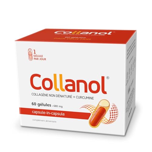 Collanol – Innovation in der Pflege gesunder Gelenke Flüssige Formel in einer Doppelkapsel 3D- Kollagen + Mizell-Extrakt von Curcumawurzeln 1 Kapsel/Tag. Laborgeprüft (60 Kapseln)